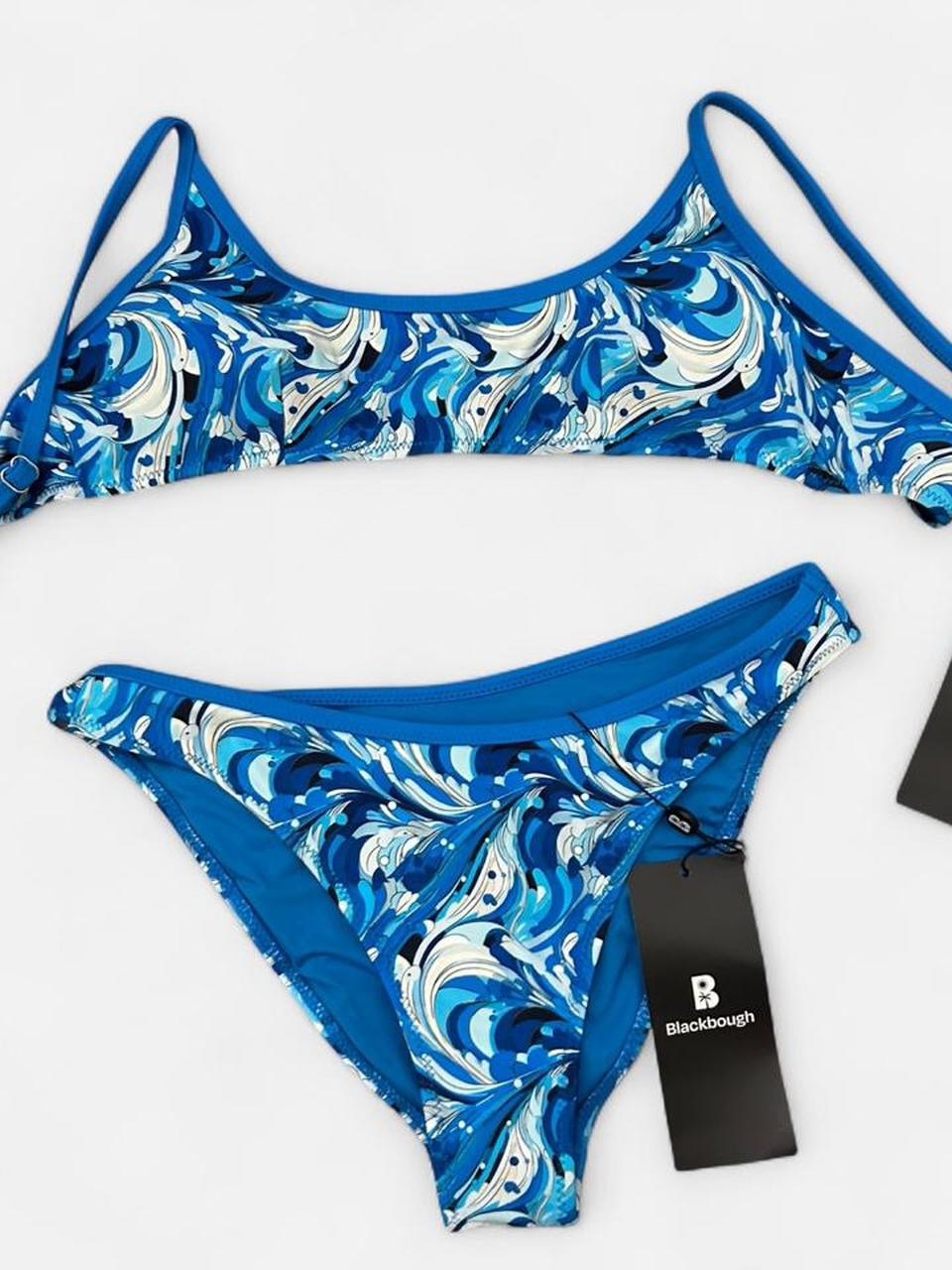 Blackbough Blue & White Swirl Print Bikini Set